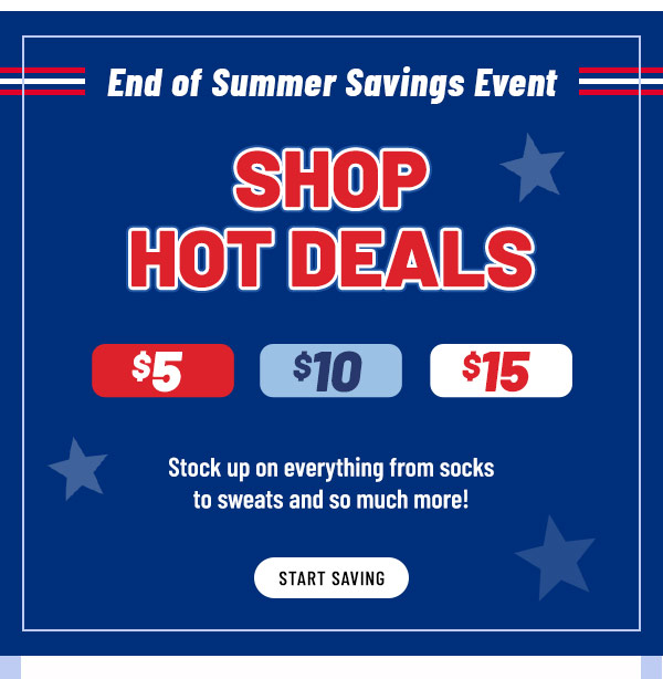End-of-summer savings event